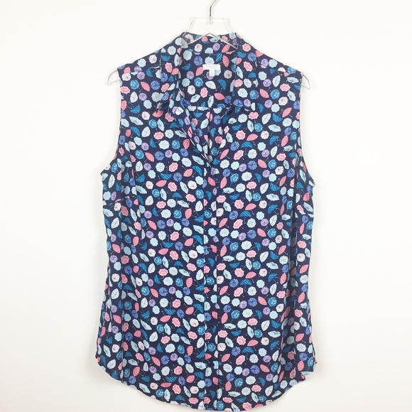 Talbots Tops - Talbots | Umbrella Print Button Down Blouse